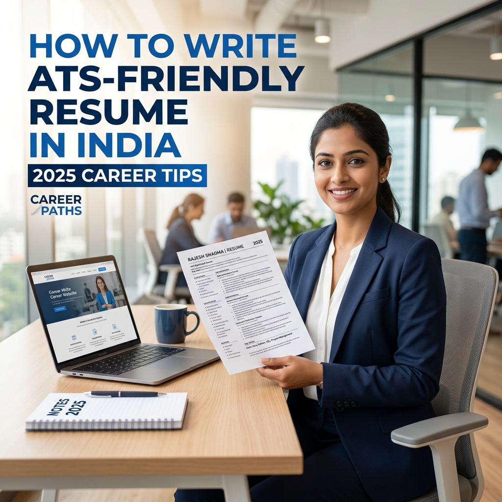 Indian professional writing ATS-friendly resume for job application in India 2025